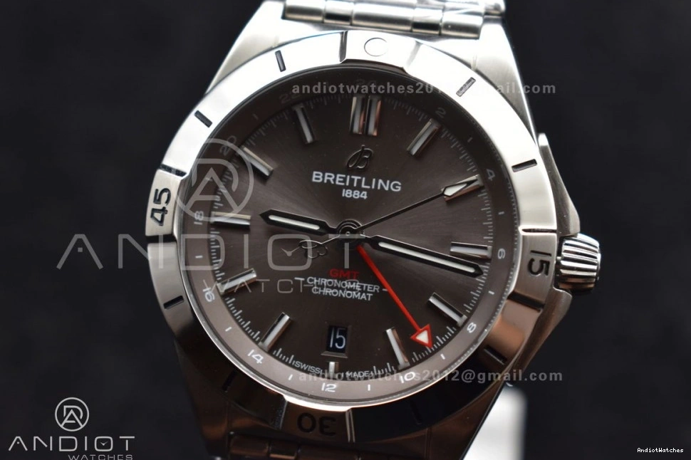 Chronomat Breitling Automatic 529 SoftTouch 1:1 Grey SS Dial 40mm Factory A on Bracelet Best BLS Edition GMT 0226